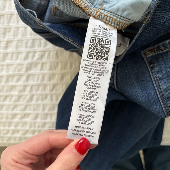 Frame The Palazzo Jeans Long Flare Denim Dark Blue Wash Size 27 - Picture 8 of 8